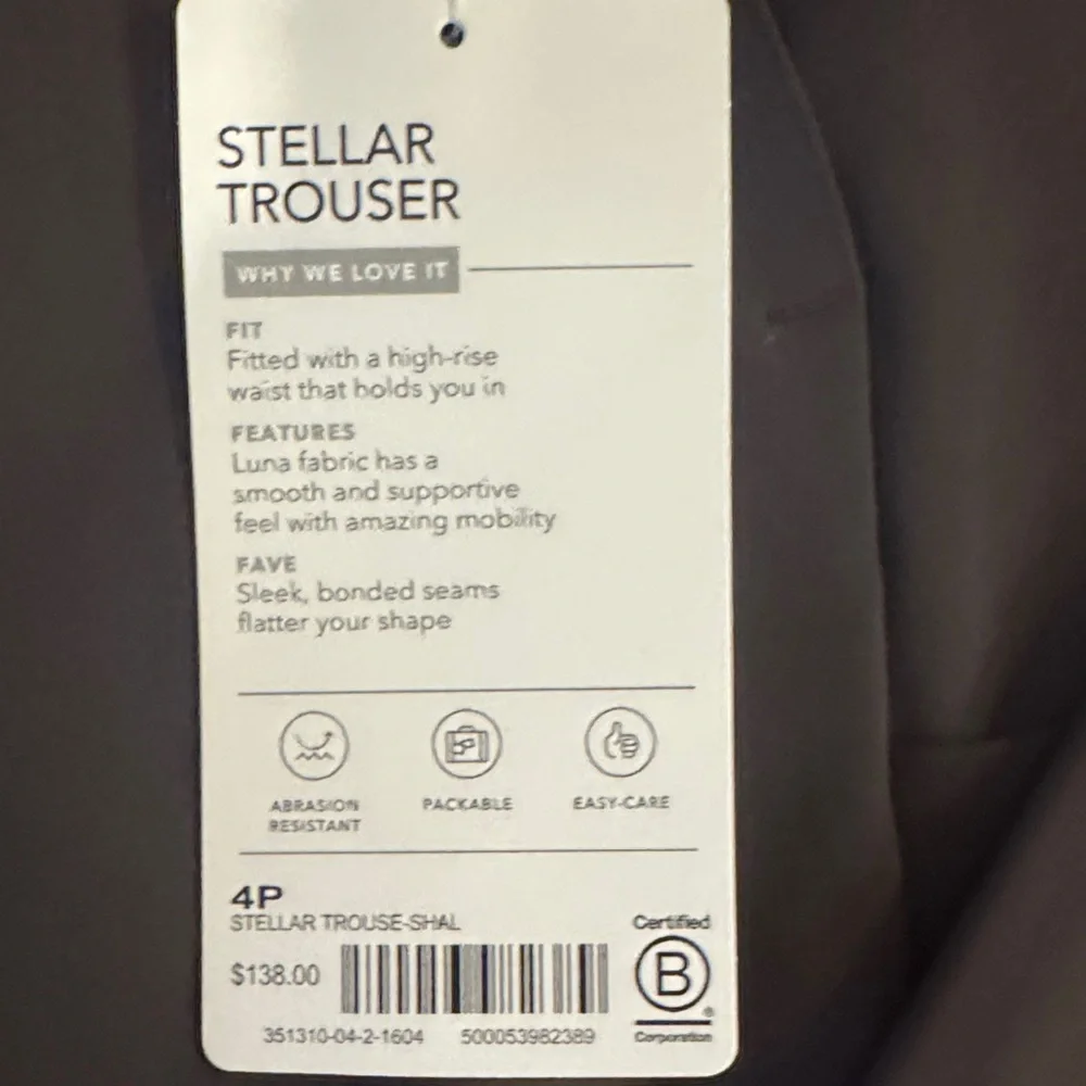 Athleta Women Brown Stellar Trouser High Rise Waist Luna Fabric Flattering Pants - Picture 2 of 7